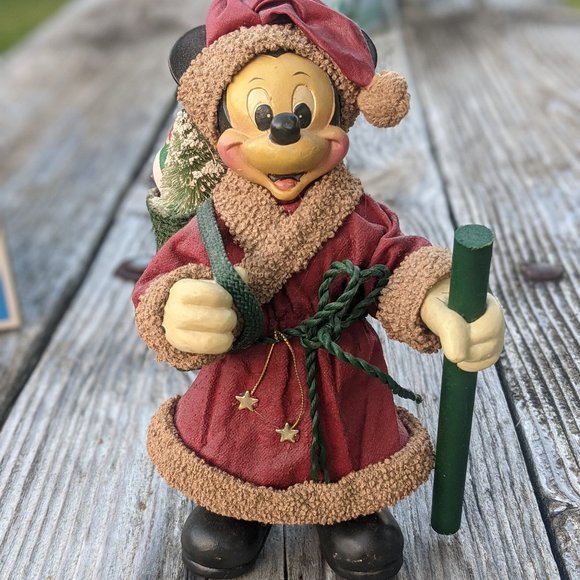 Vintage Fabric Mache 8” Disney Mickey Mouse Santa - Picture 3 of 13